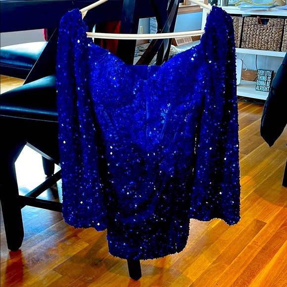 Brand new! Never worn!!Stunning Blue Sequin Dress - Picture 2 of 5